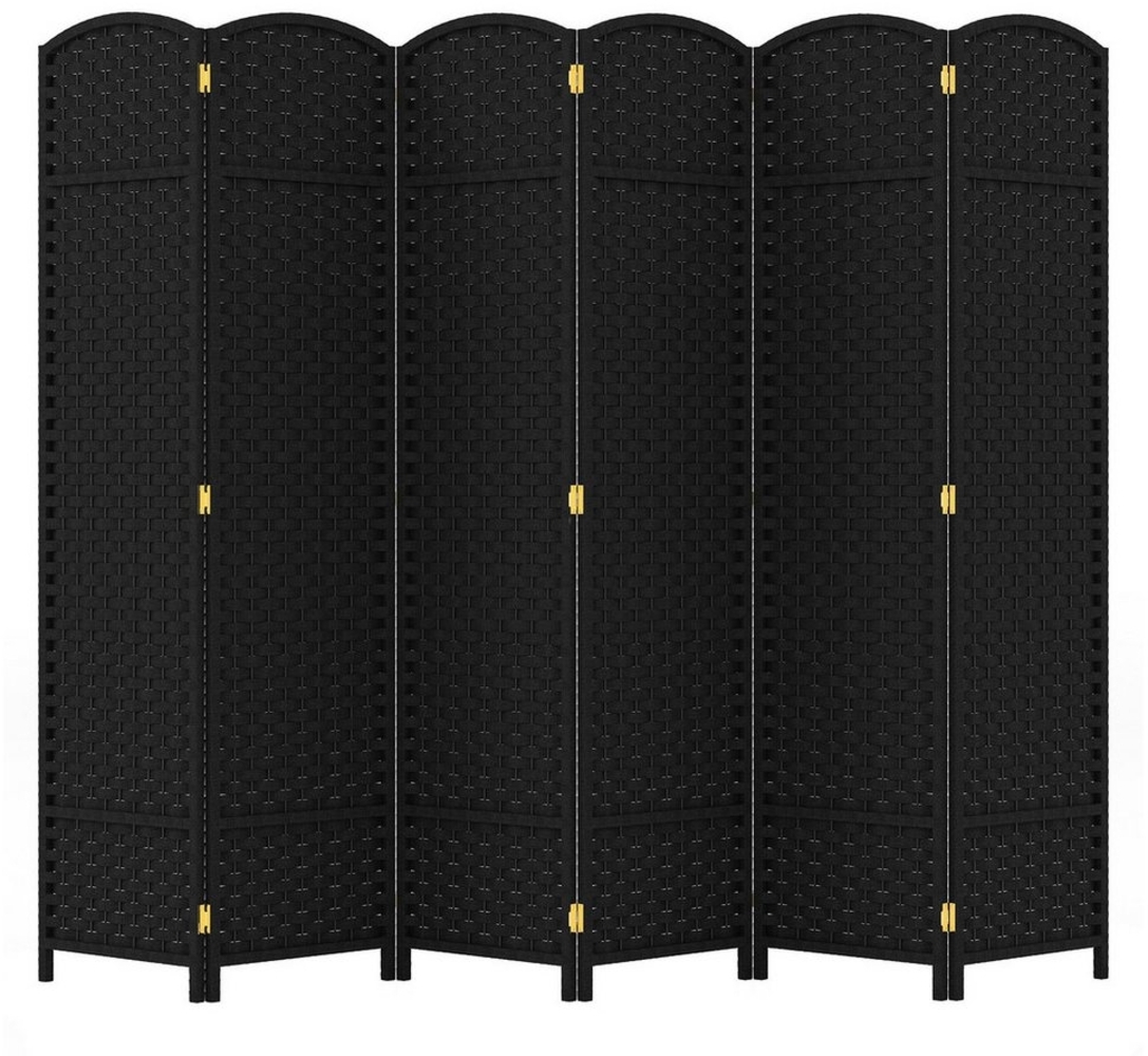 COSTWAY Paravent, Raumteiler 240x170cm, mit handgewebter Textur, klappbar Bild 1