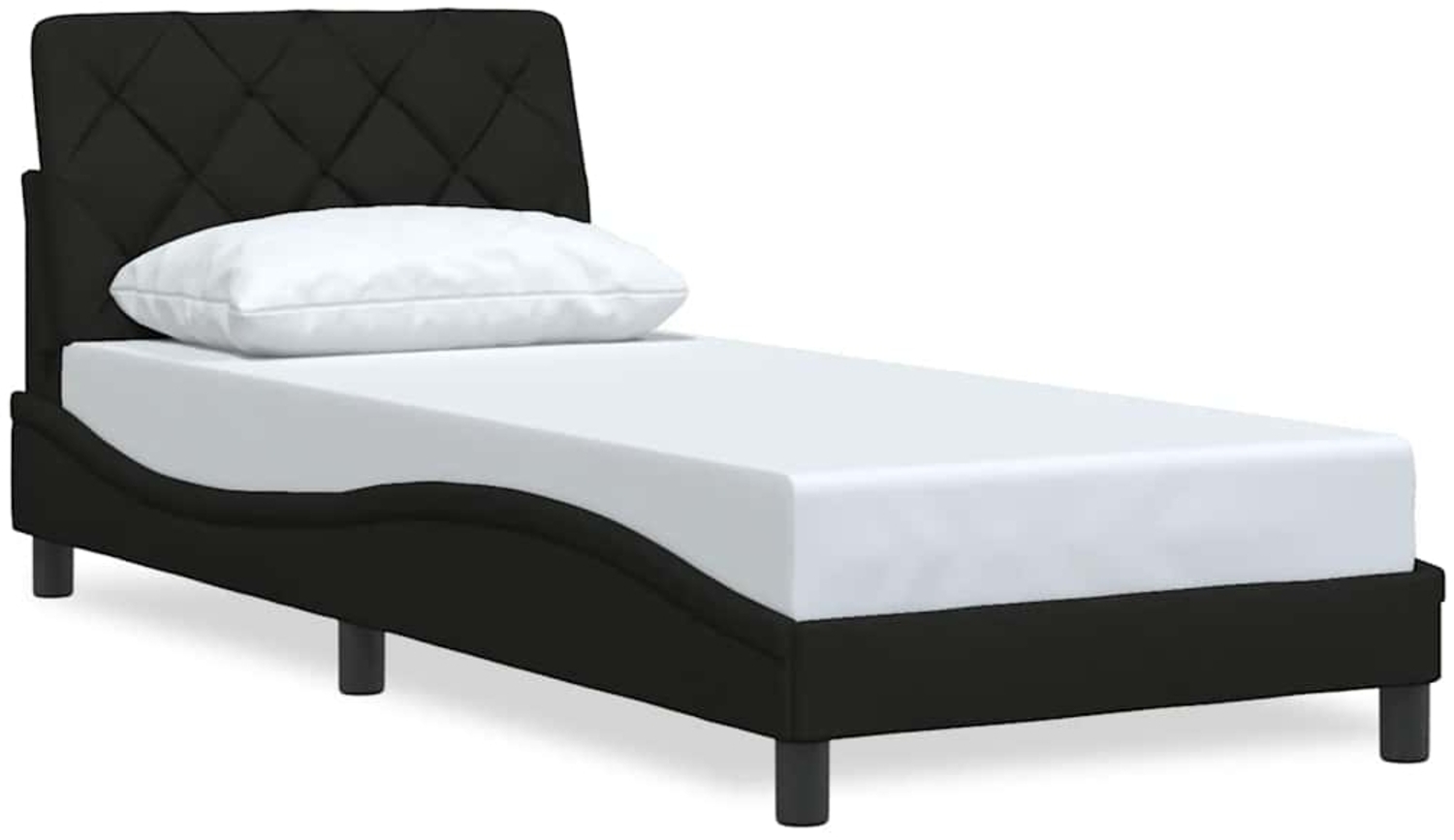 vidaXL Bettgestell ohne Matratze Schwarz 80x200 cm Stoff 3310561 Bild 1