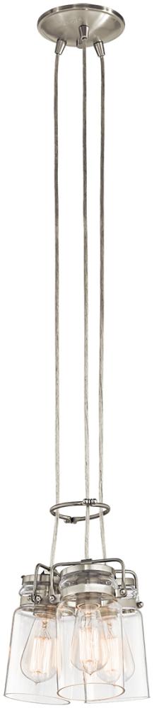 Elstead Lighting Brinley 3-Light Pendelleuchte 3-flammig E27 Nickel gebürstet Bild 1