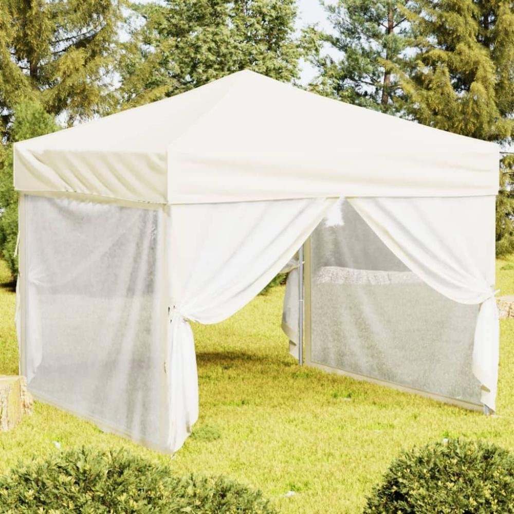 vidaXL Partyzelt Faltbar mit Seitenwänden Creme 3x3 m 93529 Bild 1