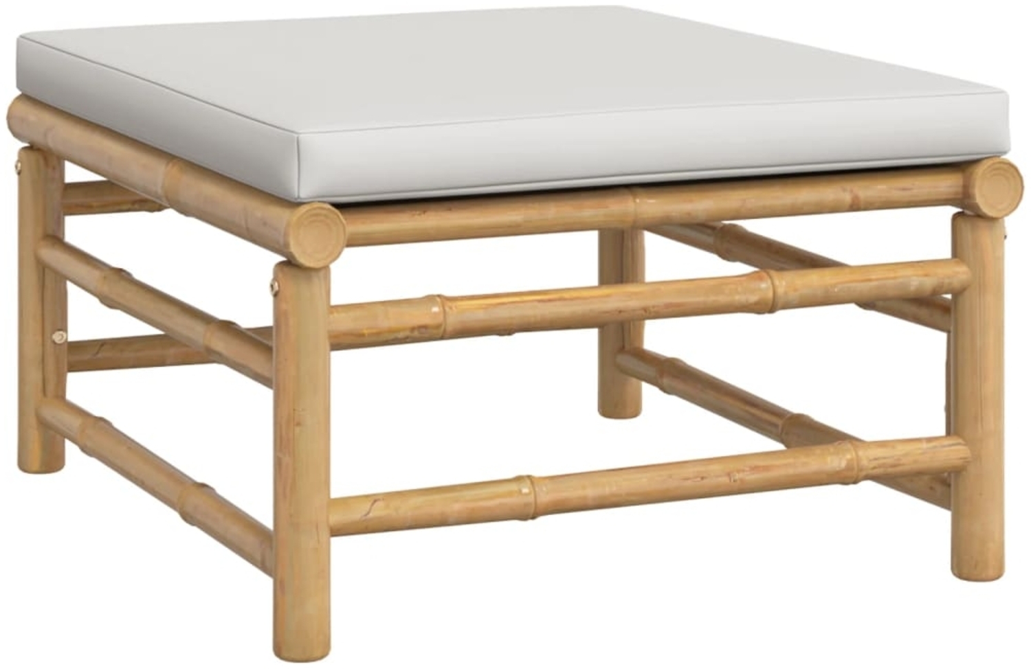 vidaXL Gartenhocker mit Hellgrauem Kissen Bambus 362280 Bild 1