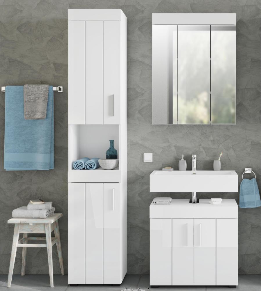 Badezimmer-Set >Kolomea< (3-teilig) in Weiß - 111x190x35cm (BxHxT) Bild 1