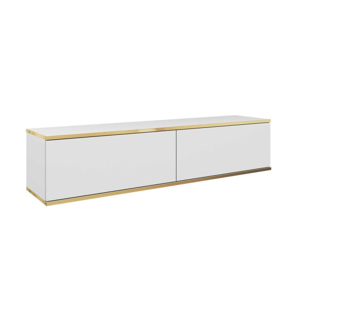 MOEBLO TV-Board Dayn RTV - 135 (Hängeschrank Lowboard Fernsehtisch TV Bank Fernseher TV Möbel, RTV-Schrank mit goldenen Einsätzen), (HxBxT):30x135x32cm Bild 1