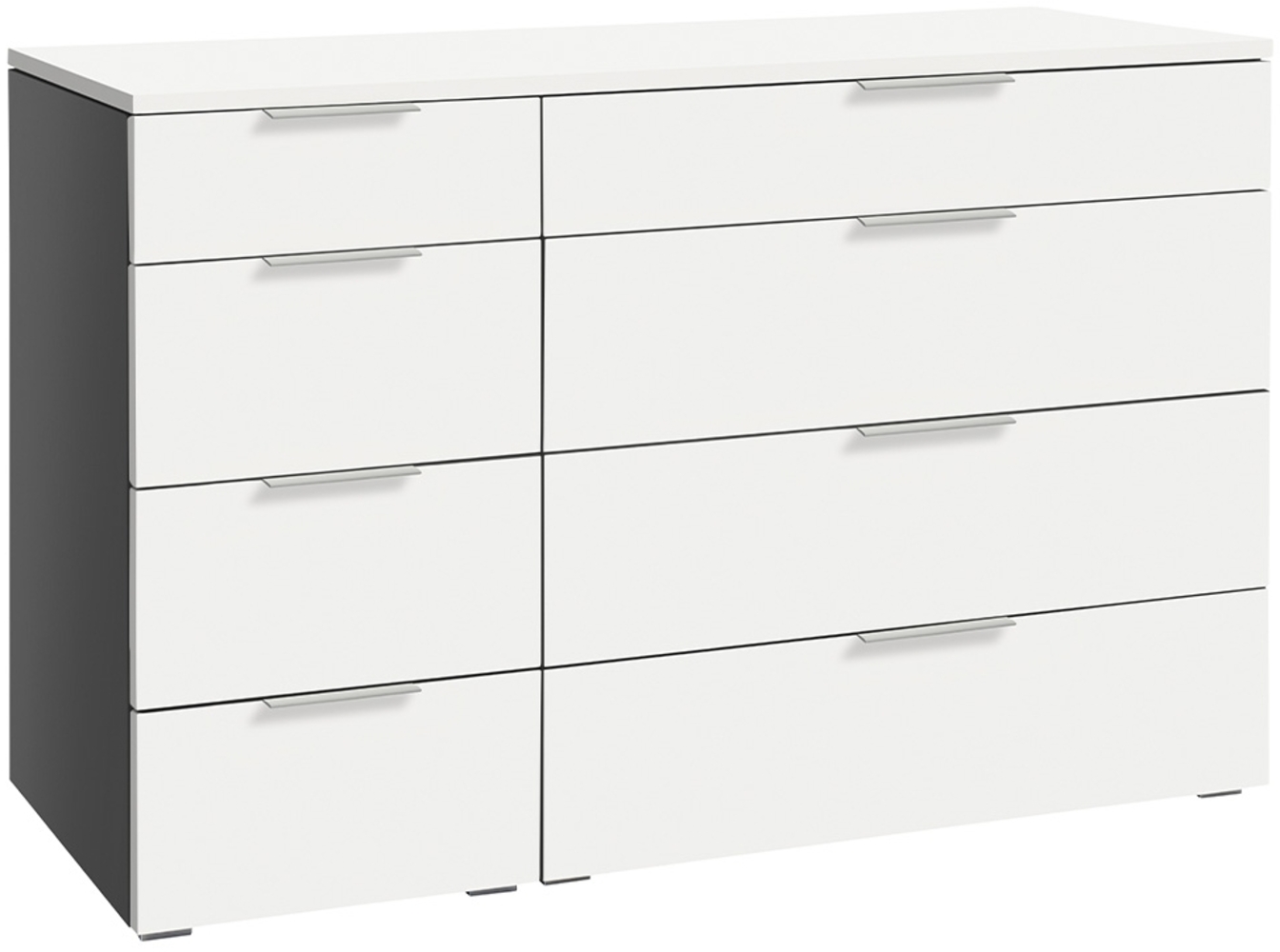 Hasena Kommode Cassino anthrazit Weiss zerlegt Bild 1