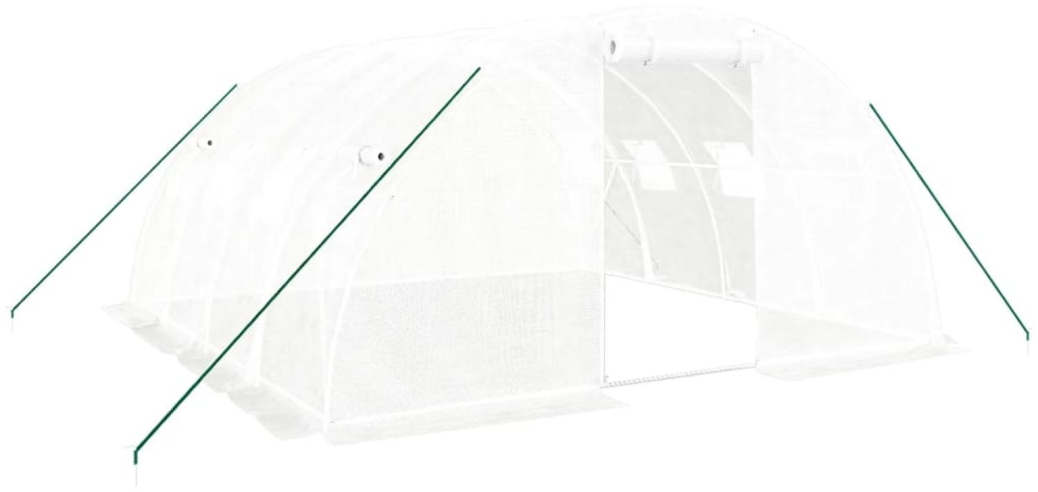 vidaXL Gewächshaus mit Stahlrahmen Weiß 16 m² 4x4x2 m 3188072 Bild 1