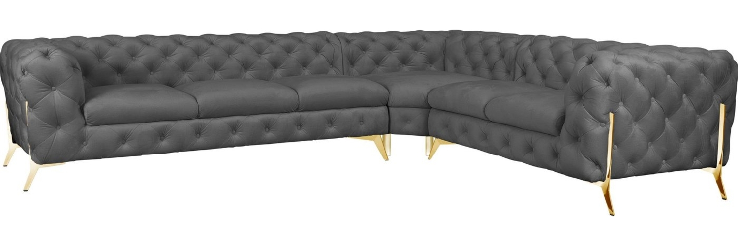 Leonique Chesterfield-Sofa Amaury L-Form, großes Ecksofa, Chesterfield-Optik, Breite 323 cm, Fußfarbe wählbar Bild 1