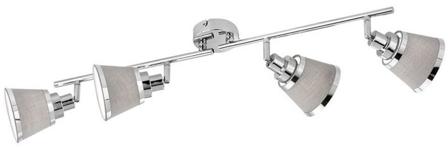 Deckenleuchte, Metall Textil, chrom, Spots beweglich, 4x E14 Bild 1