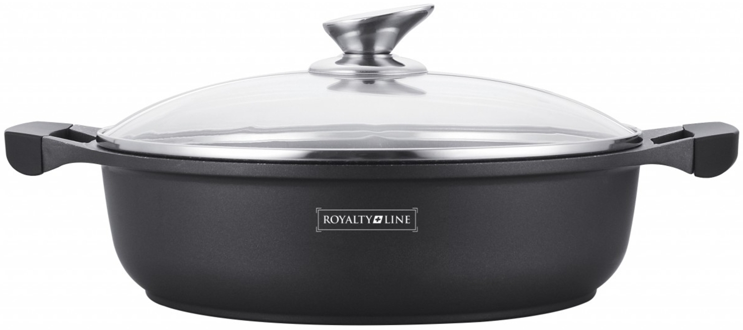 Kochtopf Topf Pfanne Glasdeckel Aluguss Ø26 Royalty Line RL-BR26ML Schwarz Bild 1
