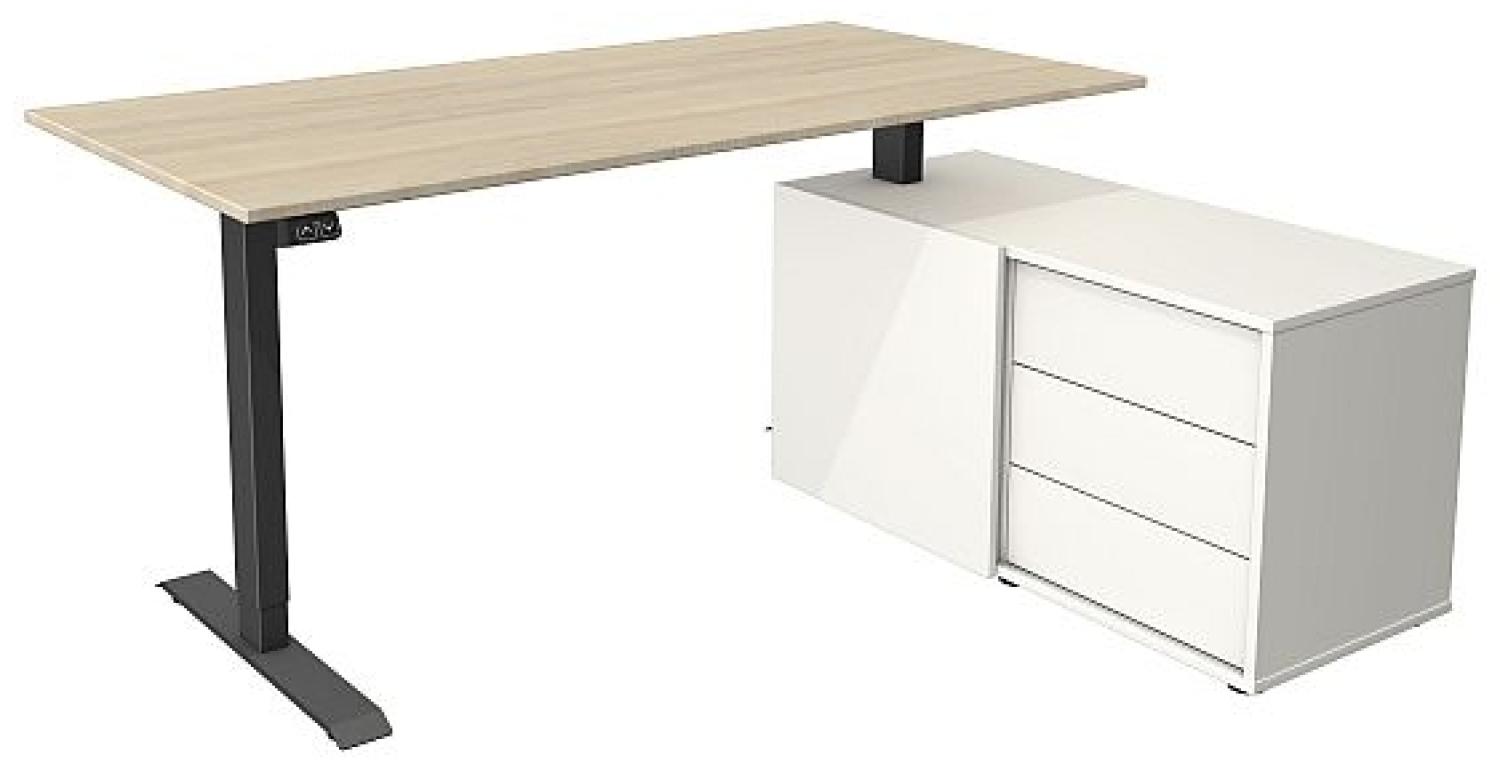 Kerkmann Schreibtisch Sitz- /Stehtisch Move 1 anthrazit 180x80x74-123 cm ahorn Bild 1