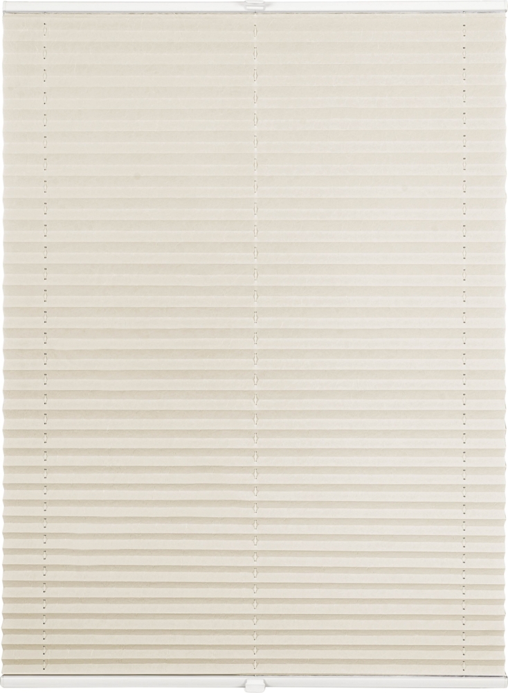 ondeco Plissee auf Maß Crushed-optik für alle Fenster innen, Montage in Glasleiste mit Spannschuh, Sonnenschutz-Rollo, Lichtschutz und blickdicht, Beige, B): 71-80 cm, H): 40-100 cm Bild 1