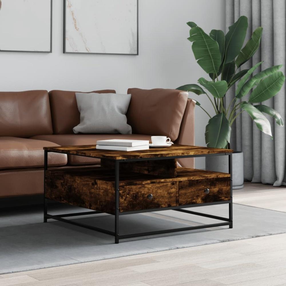 vidaXL Couchtisch Räuchereiche 80x80x45 cm Holzwerkstoff 835291 Bild 1