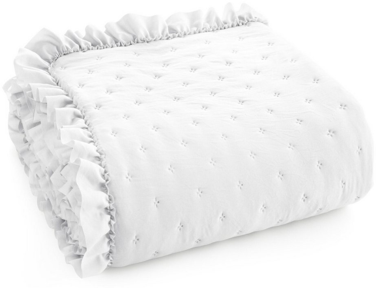 Eurofirany Tagesdecke VANESA & LIBI, Stepppdecke Rüsche Bettüberwurf gesteppte Decke Zweiseitige Bild 1