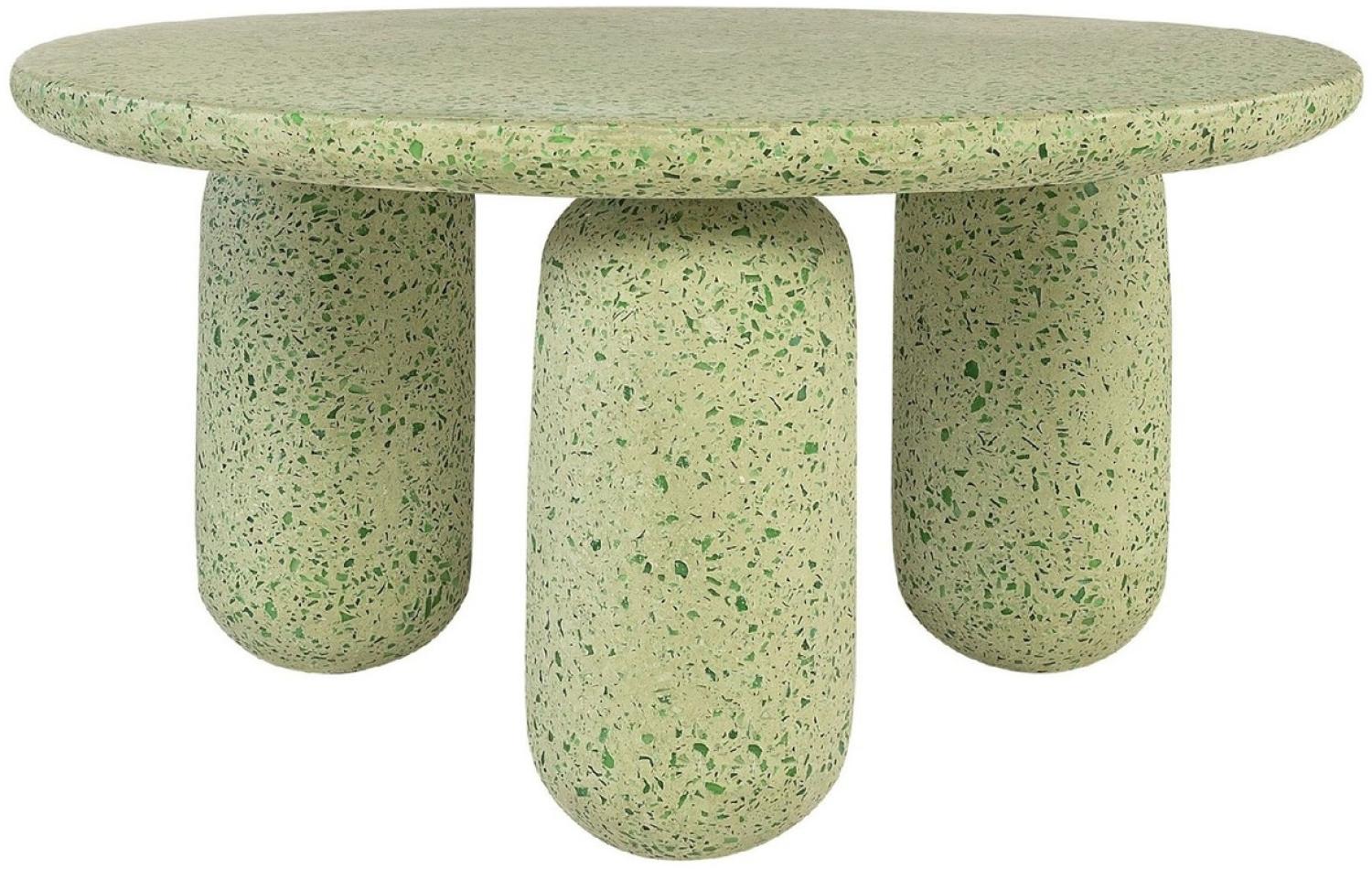 Casa Padrino Luxus Couchtisch Grün Ø 80 x H. 40 cm - Runder Terrazzo Naturstein Wohnzimmertisch - Wohnzimmer Möbel - Naturstein Möbel - Luxus Möbel - Luxus Einrichtung Bild 1