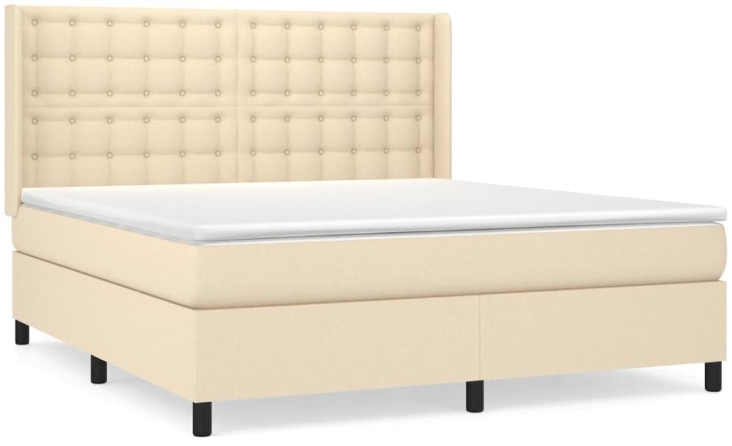 Boxspringbett mit Matratze Stoff Creme 180x200 cm, Härtegrad: H2 [3131774] Bild 1
