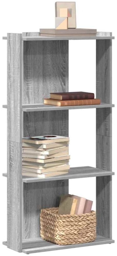 vidaXL Bücherregal 3 Böden Grau Sonoma 60x30x120 cm Holzwerkstoff Bild 1