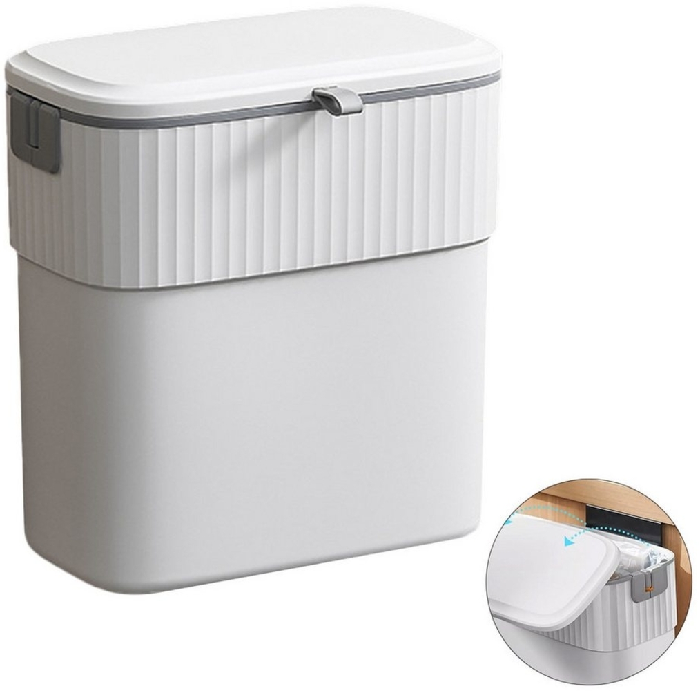 REDOM Biomülleimer 9L Kompakt Mülleimer geruchsdichter Abfalleimer, Hygienisch Kompakt mit Zugdeckel für Küche Bad Wohnmobil Bild 1