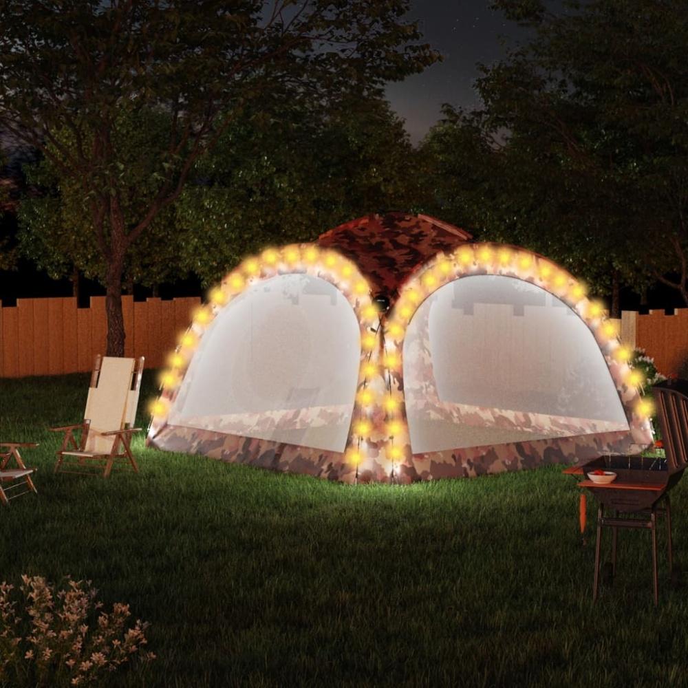 vidaXL Partyzelt mit LED und 4 Seitenwänden 3,6x3,6x2,3 m Tarnfarben 93078 Bild 1