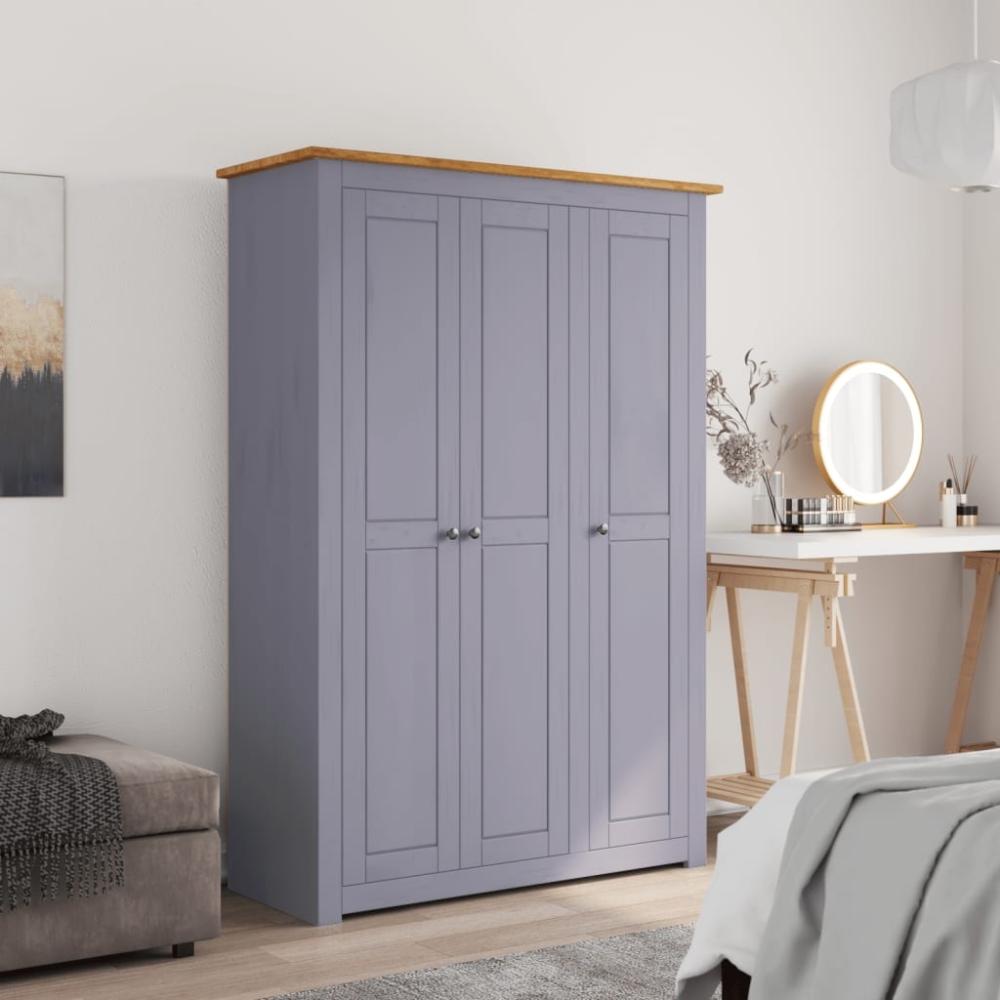 vidaXL Kleiderschrank 3-Türig Grau 118×50×171,5 cm Kiefer Panama Serie 282662 Bild 1