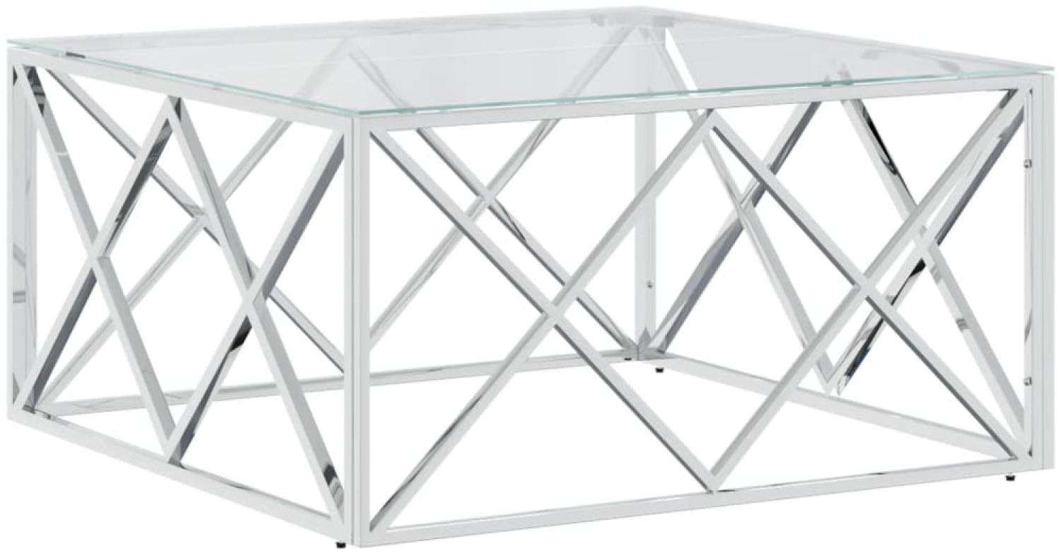 vidaXL Couchtisch 80x80x40 cm Edelstahl und Glas 349969 Bild 1