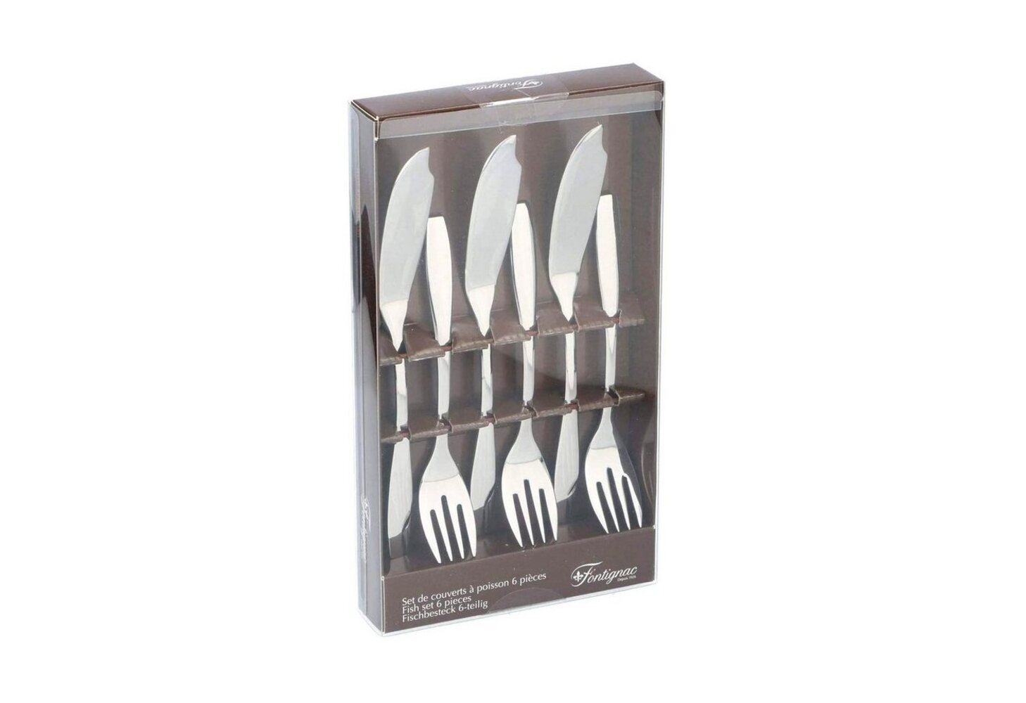 Fontignac Fischbesteck Edelstahl Fischbesteck Fischgabel Fischmesser (6-tlg), 3 Personen, Edelstahl, 6 teilig für 3 Personen Bild 1