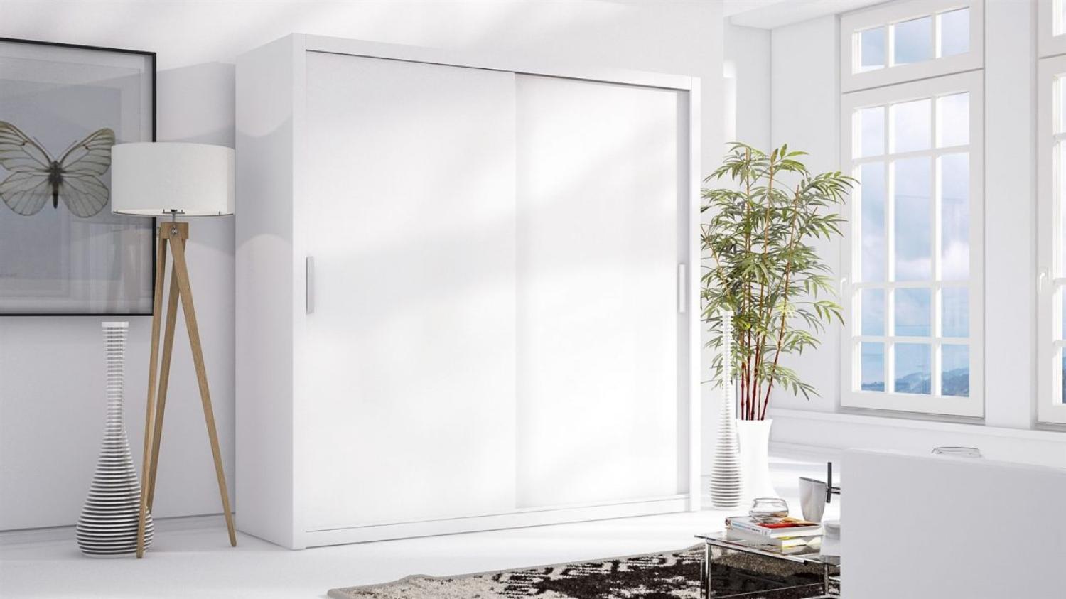 Schiebetürenschrank Schrank LUND Weiss matt 220x215 cm Bild 1