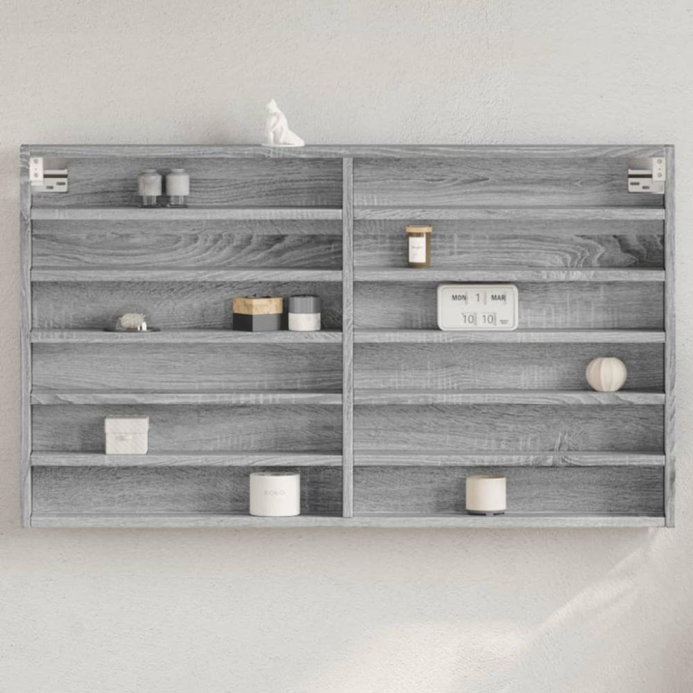 vidaXL Vitrinenschrank Grau Sonoma 100x8,5x58 cm Holzwerkstoff 847945 Bild 1