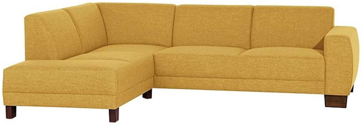 Ecksofa links mit Sofa 2,5-Sitzer rechts BLACKPOOL-23 Flachgewebe (Leinenoptik) Farbe gelb Sitzhärte mittel B: 248cm T: 188cm H: 75cm Bild 1