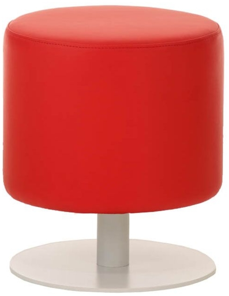 Sitzhocker - Max - Hocker Rundhocker Kunstleder Rot 38x38 cm Bild 1