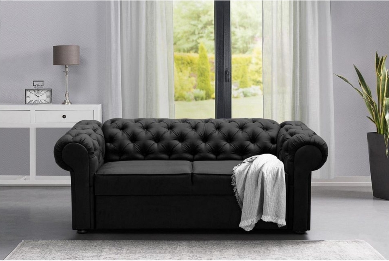 MOEBLO 2-Sitzer Sofa AVIA, Chesterfield Couch Polstermöbel Sitzmöbel Wohnzimmermöbel 2-Sitzer-Sofa Stoffsofa, BxHxT:202x82x92 cm Bild 1