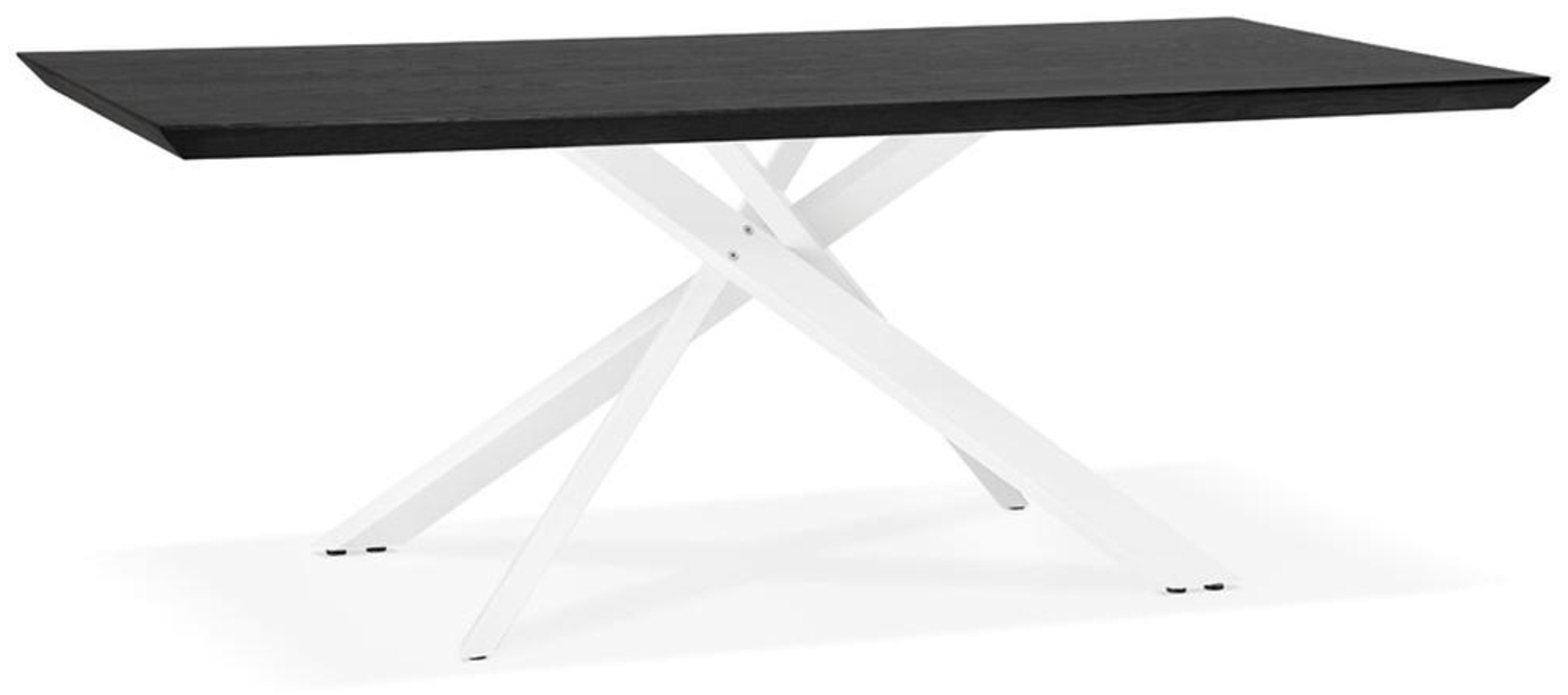 Kadima Design Designer Ess/Schreibtisch mit X-förmigem Metallbein, 200 x 100 cm, Schwarz-Weiß Bild 1