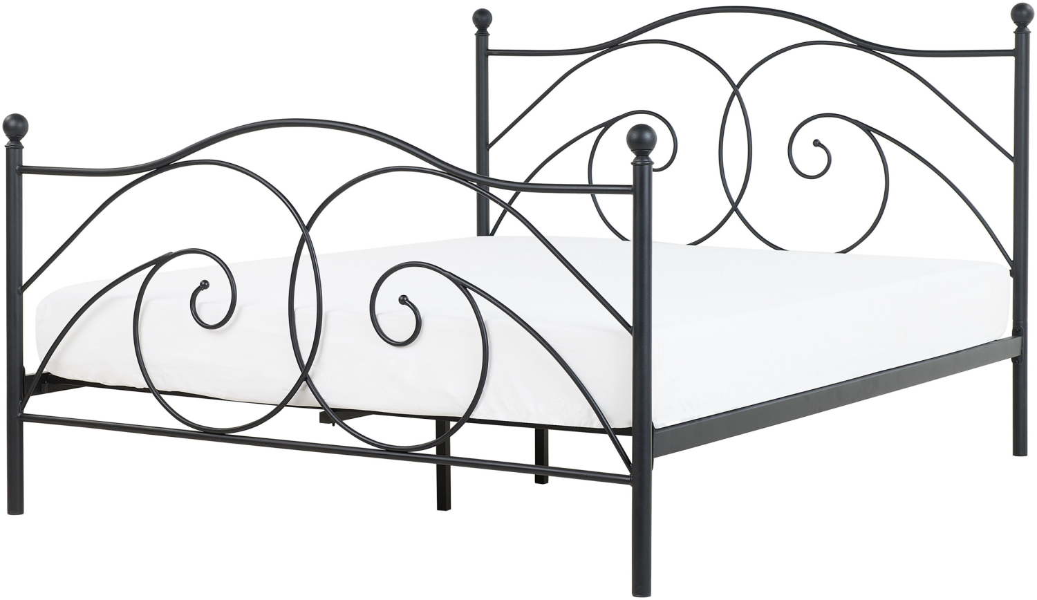 Metallbett schwarz Lattenrost 160 x 200 cm DINARD Bild 1