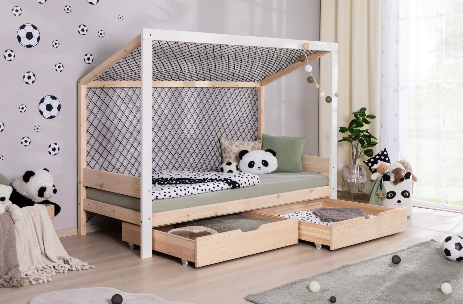 Kinderbett Fußballbett "Kimi" 90x200 Kiefer massiv Bild 1