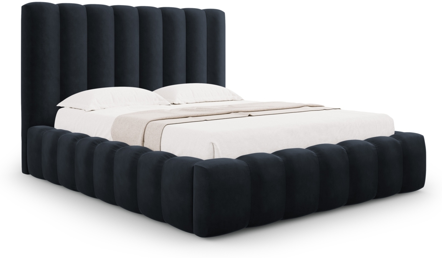 Micadoni Bett Kelp Samt Bluvel Dunkelblau 180x200 Bild 1