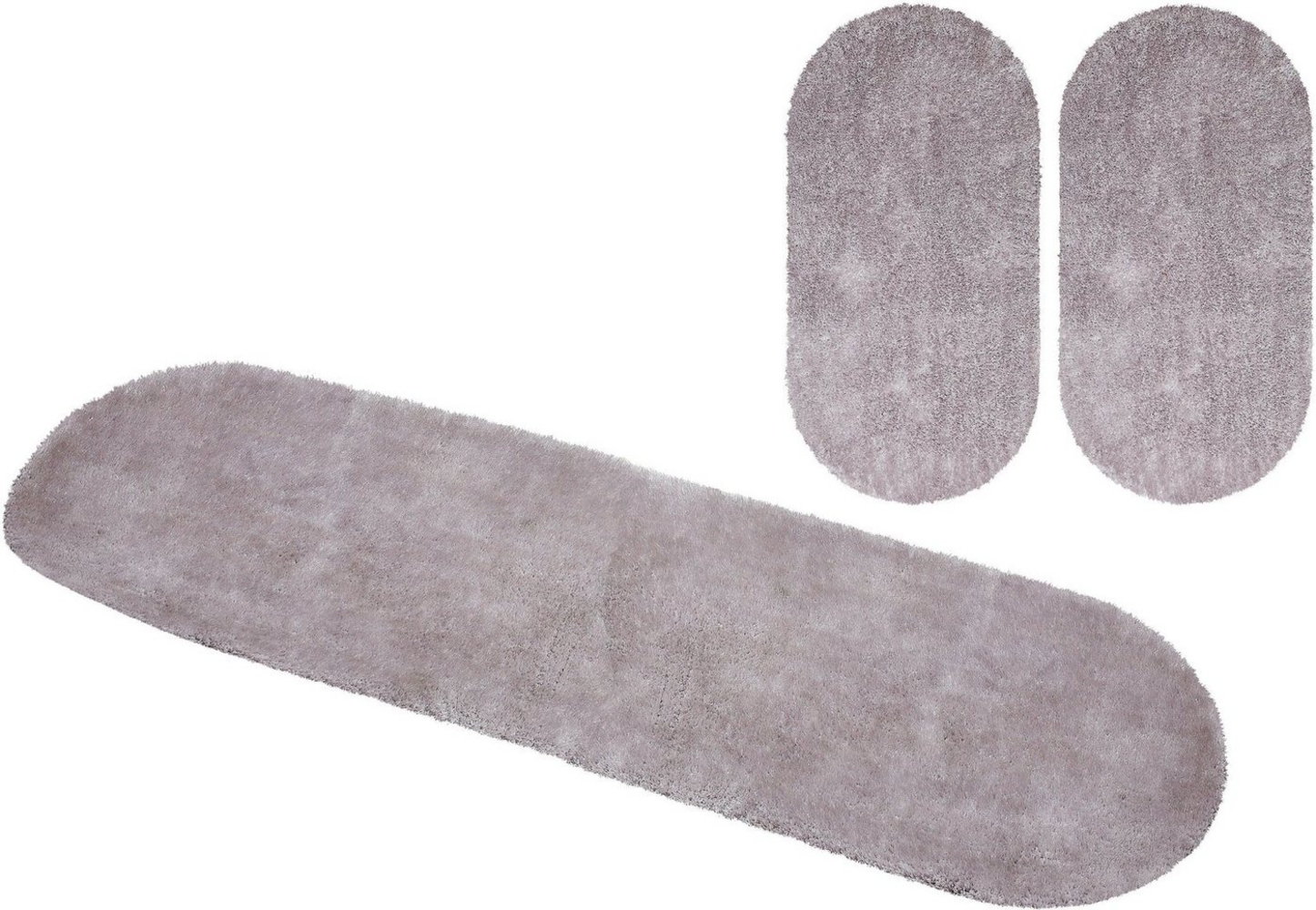 Bruno Banani Hochflor-Bettumrandung Dana Teppich, leichter Glanz, Höhe 30 mm, (3-tlg), unifarben, Mikrofaser, pflegeleicht, Bettvorleger, Schlafzimmer Bild 1