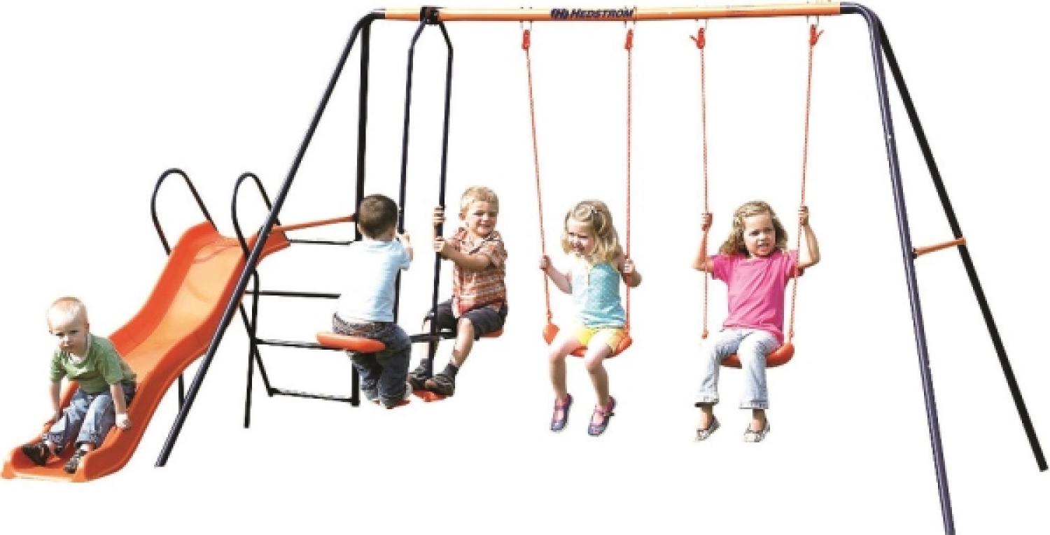Hedstrom Europa Kids Garden Double Swing Glider & Slider Summer Playset Frame Bild 1