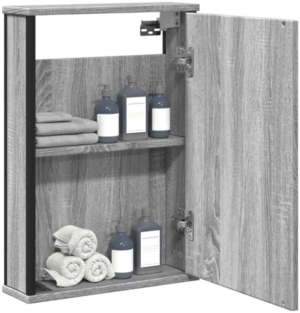 vidaXL Bad-Spiegelschrank Grau Sonoma 42x12x60 cm Holzwerkstoff 842434 Bild 1