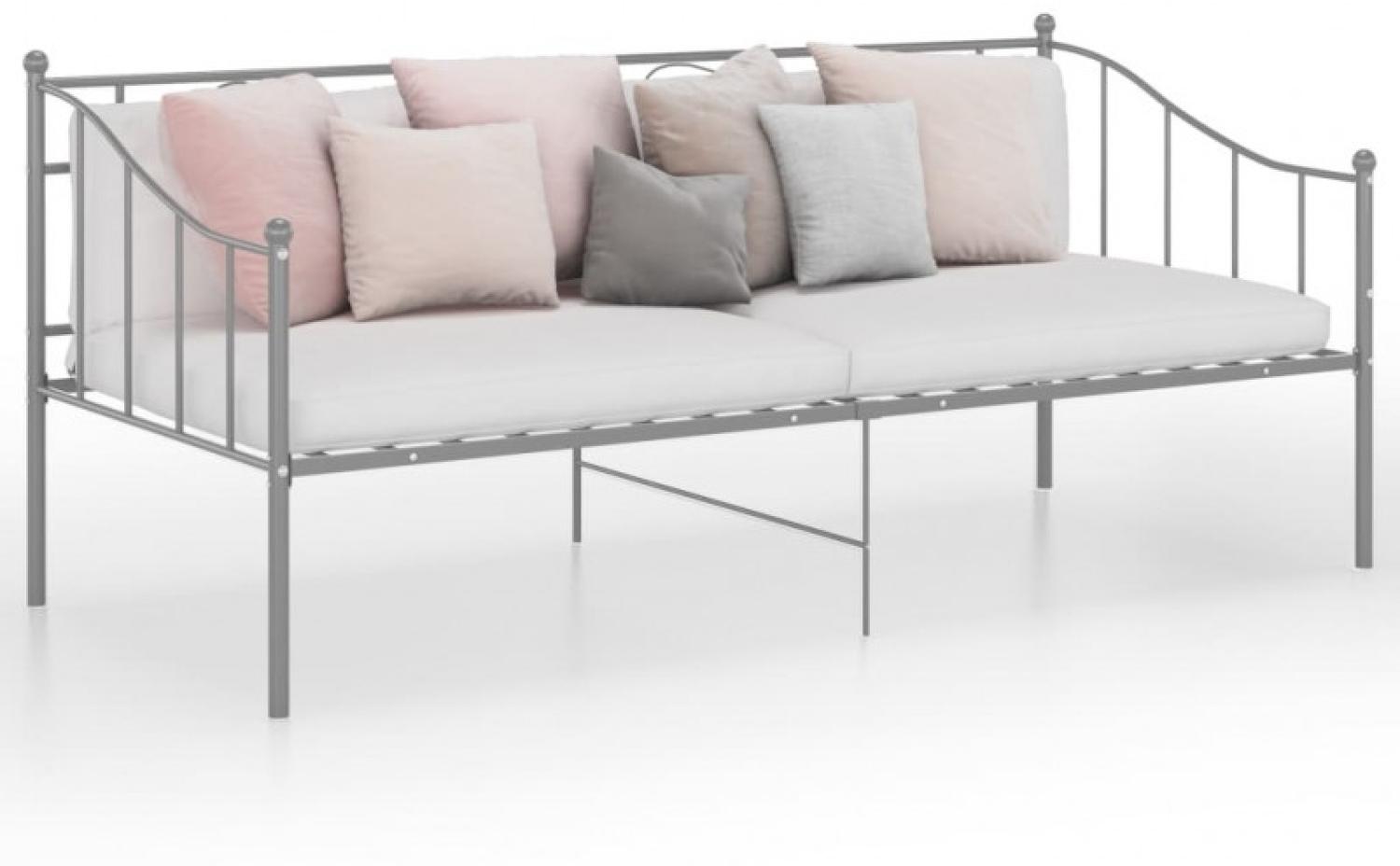 vidaXL Schlafsofa Bettgestell Grau Metall 90x200 cm [324775] Bild 1