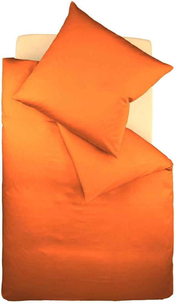 Fleuresse Uni Interlock Jersey Bettwäsche Colours|155x200 cm + 80x80 cm| orange Bild 1