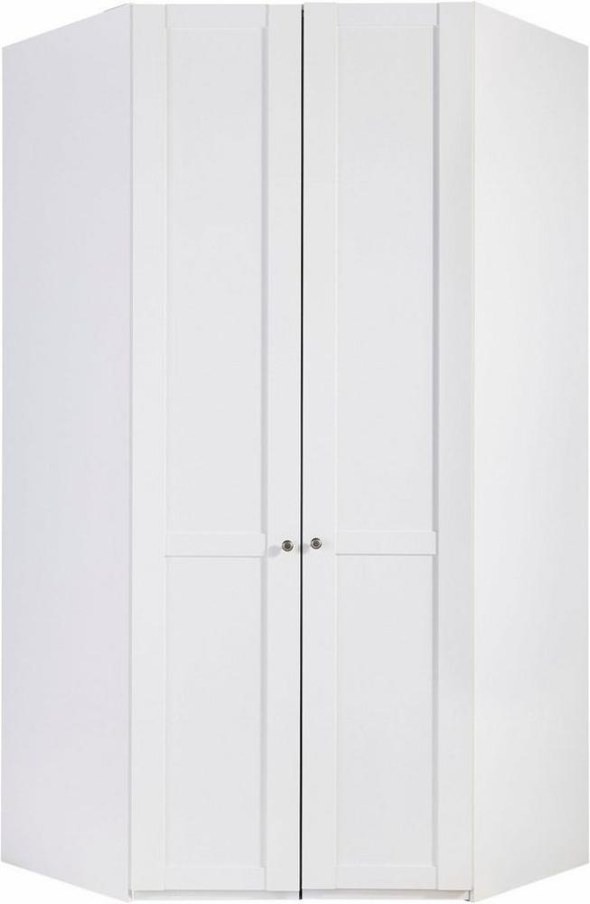 Eckschrank Newport 120 x 120 x 234 cm Kleiderschrank weiß mit Beleuchtung Bild 1