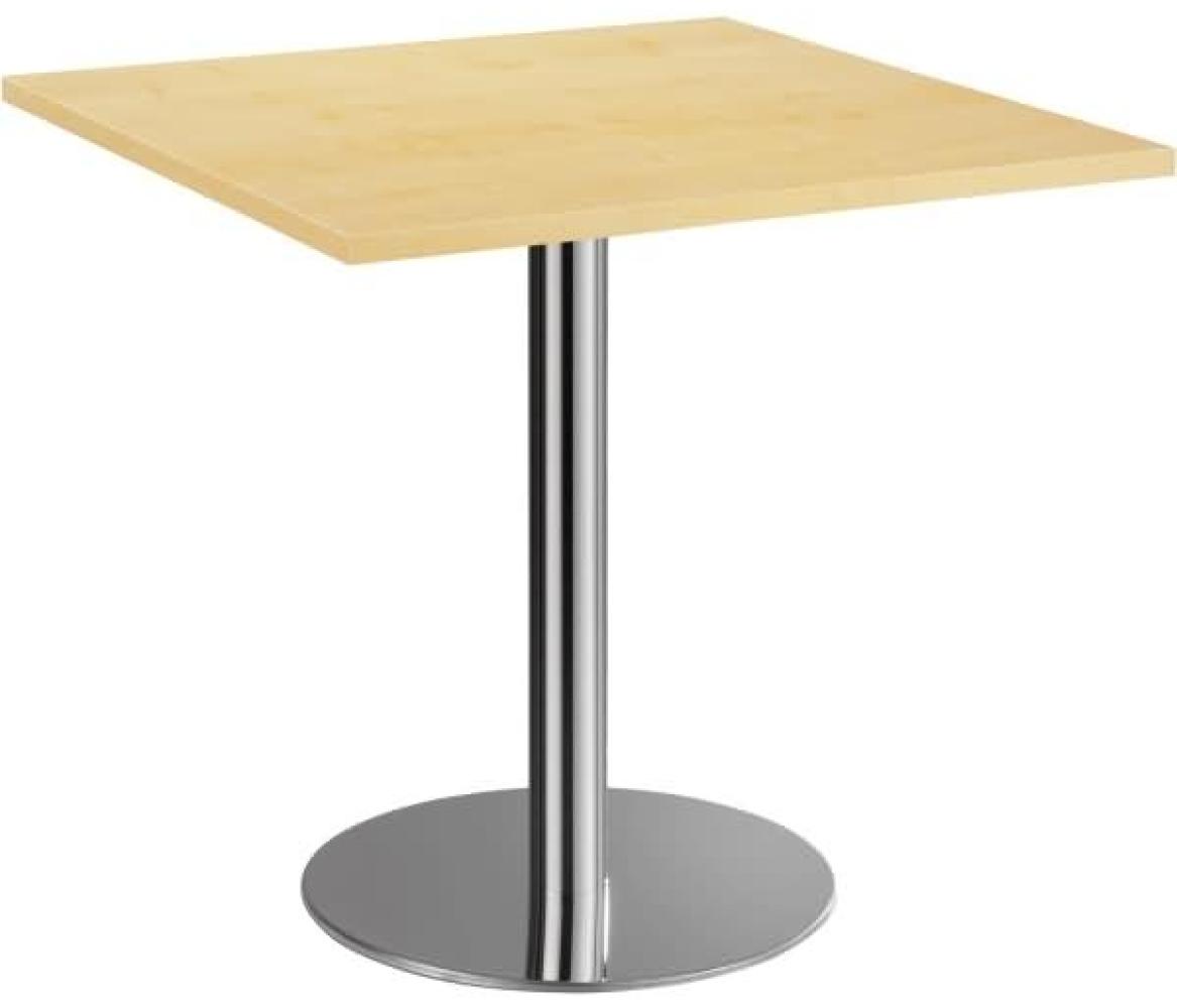 Besprechungstisch STF08 80x80cm Ahorn Gestellfarbe: Chrom Bild 1