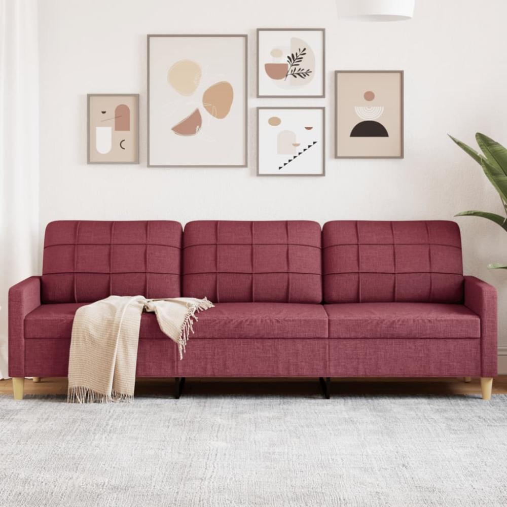 vidaXL 3-Sitzer-Sofa Weinrot 210 cm Stoff 4007420 Bild 1