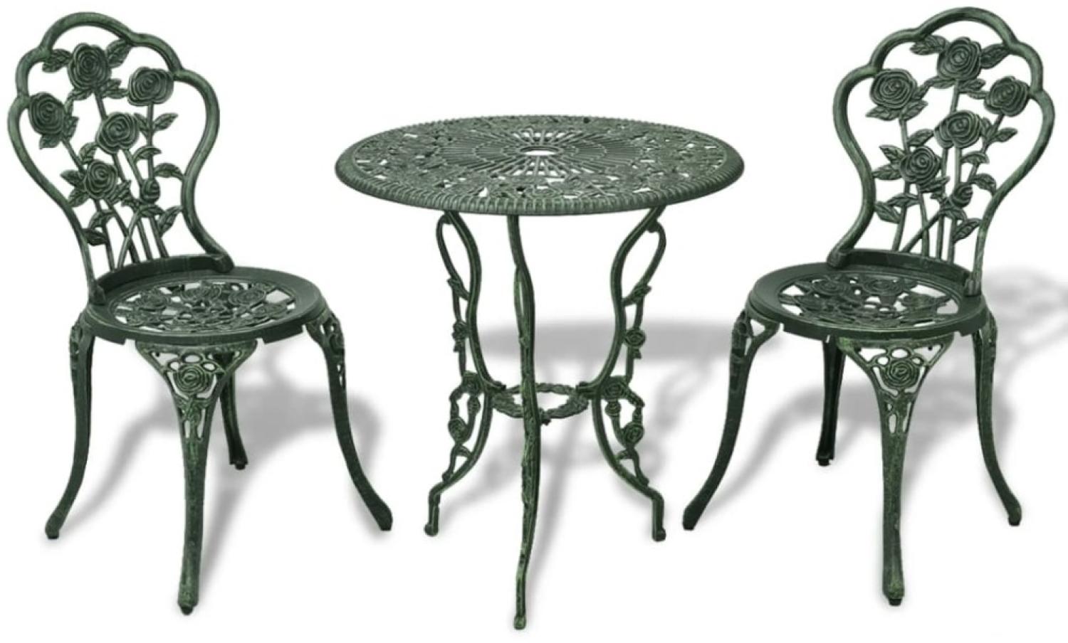 vidaXL 3-tlg. Bistro-Set Aluminiumguss Grün 42164 Bild 1