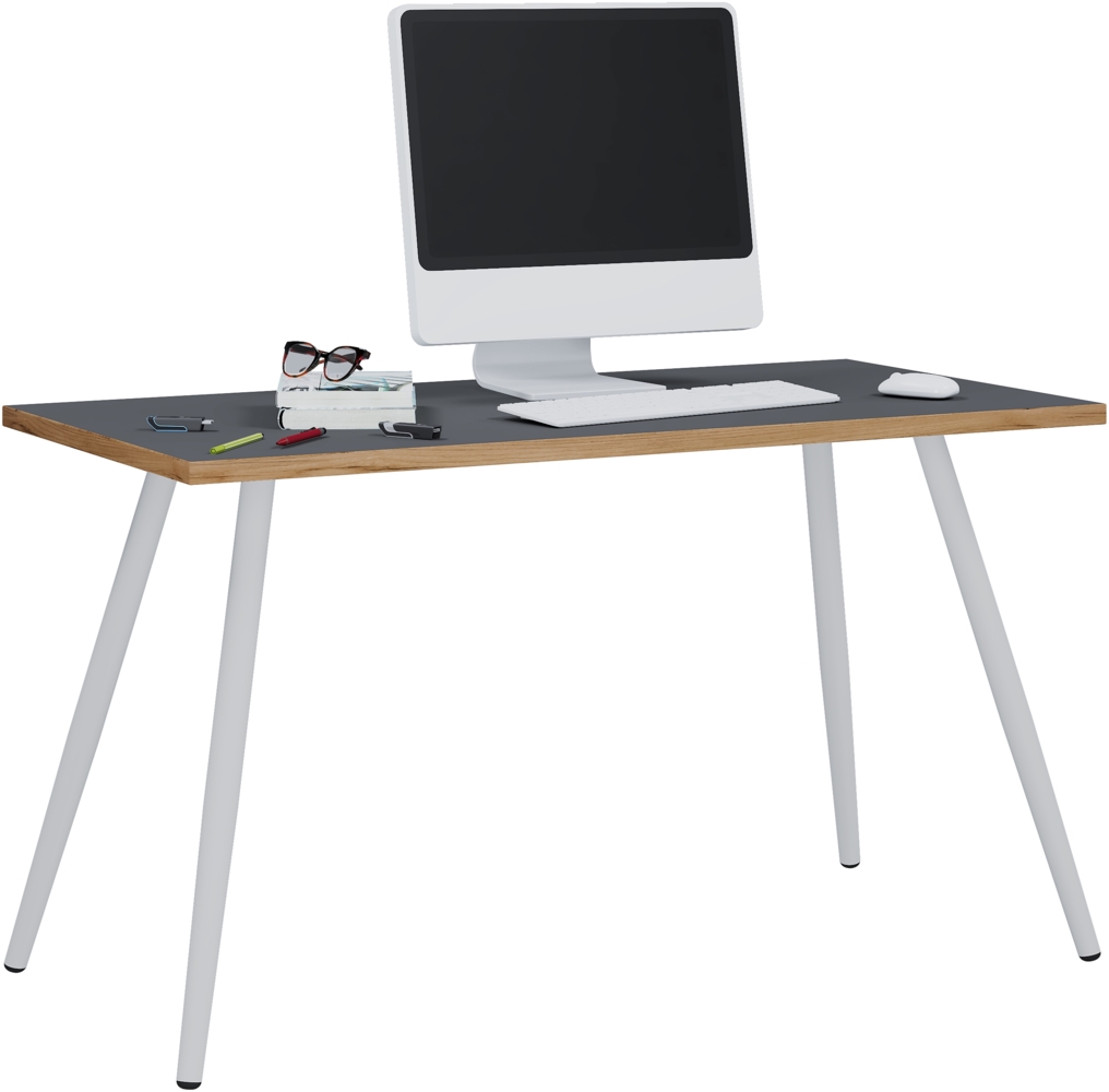 VCM Schreibtisch Salia 920919 Anthrazit / Honig-Eiche H. 70 x B. 110 x T. 80 cm Bild 1