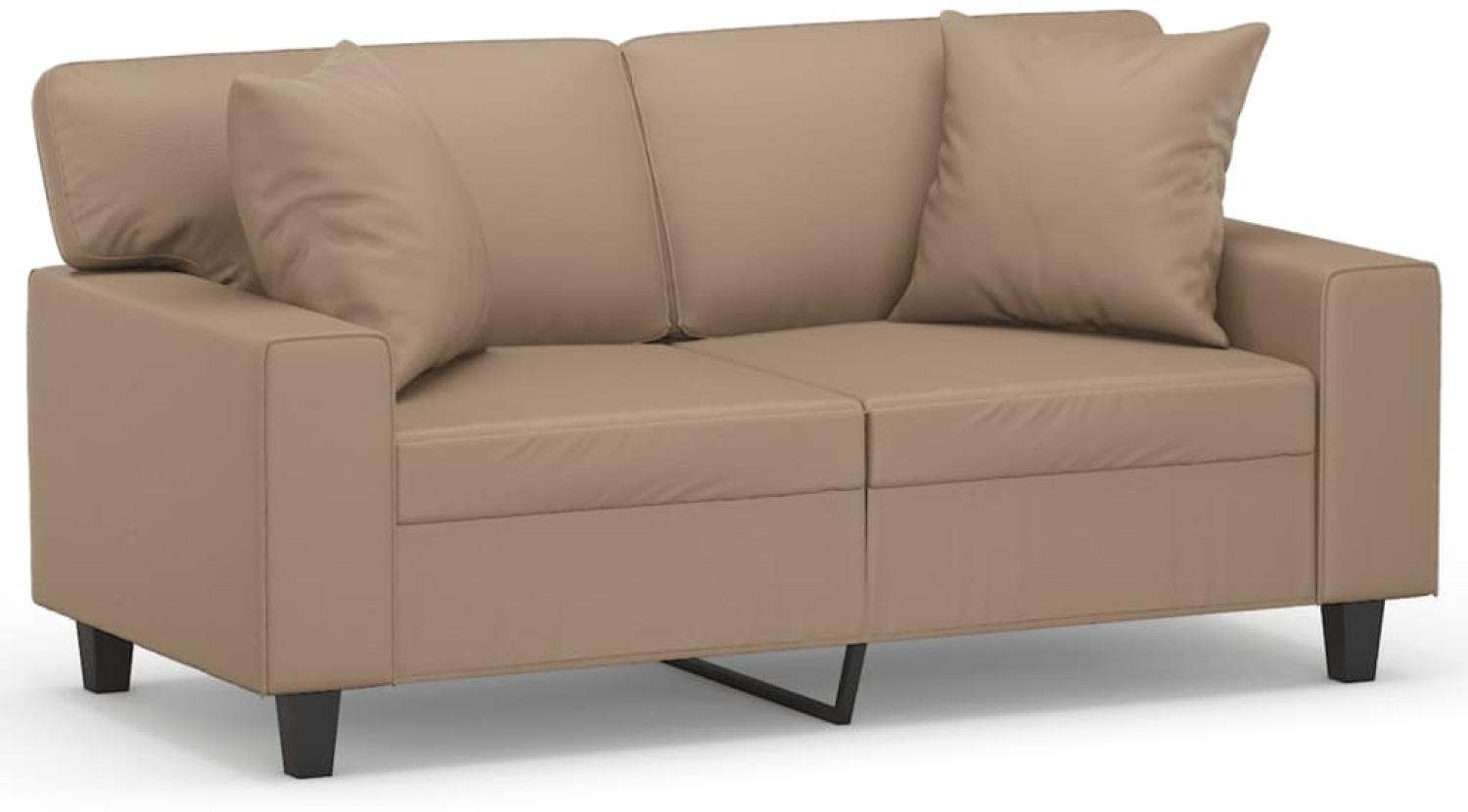 vidaXL 2-Sitzer-Sofa mit Zierkissen Cappuccino-Braun 120 cm Kunstleder 3200865 Bild 1