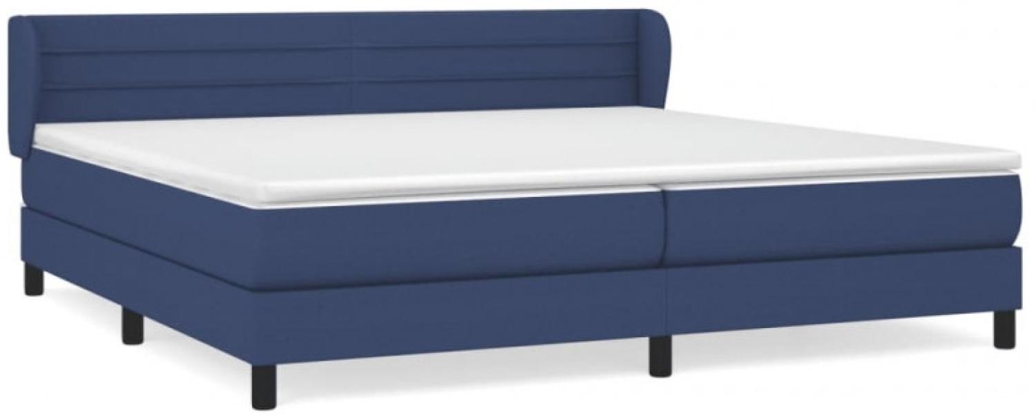 vidaXL Polsterbett mit Matratze Stoff Blau 200 x 200 cm Bild 1