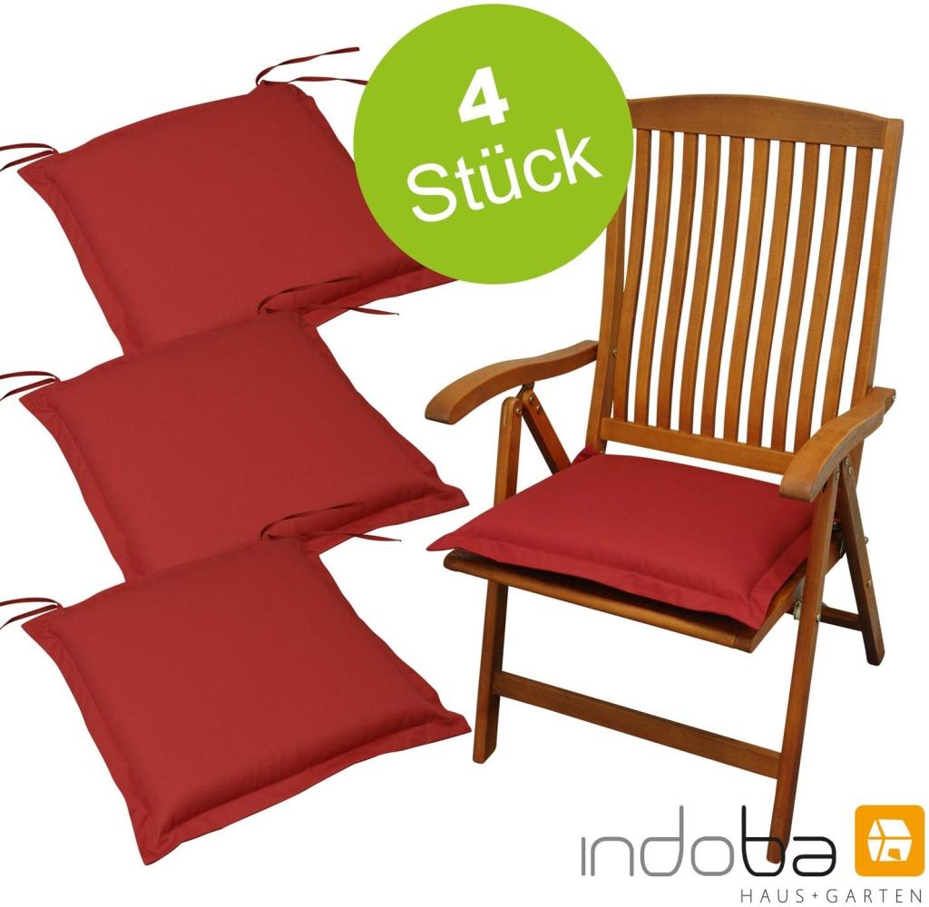 4 x indoba - Sitzkissen Serie Premium - extra dick - Rot Bild 1