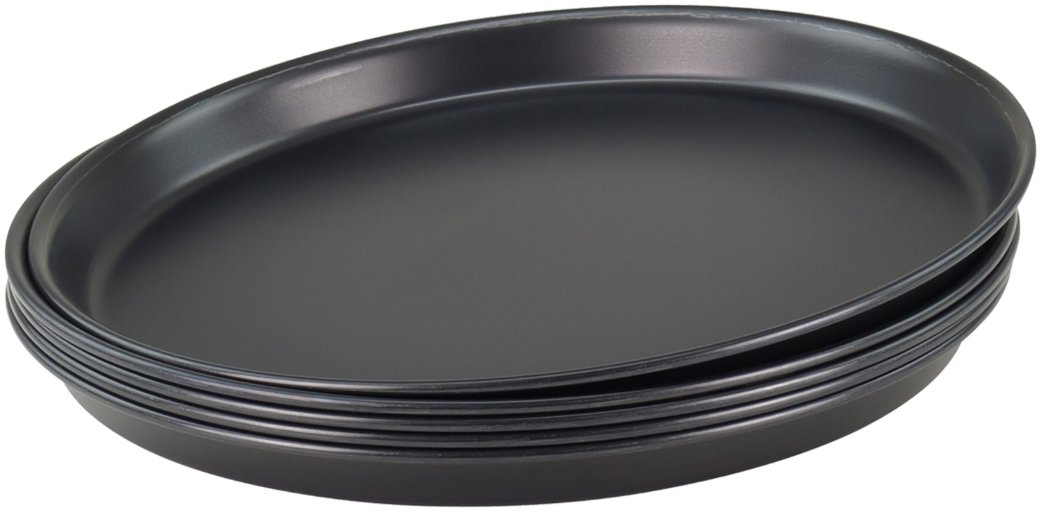 5 Stück Pizzablech rund aus Blaublech Ø 26cm schwere Profiqualität Bild 1