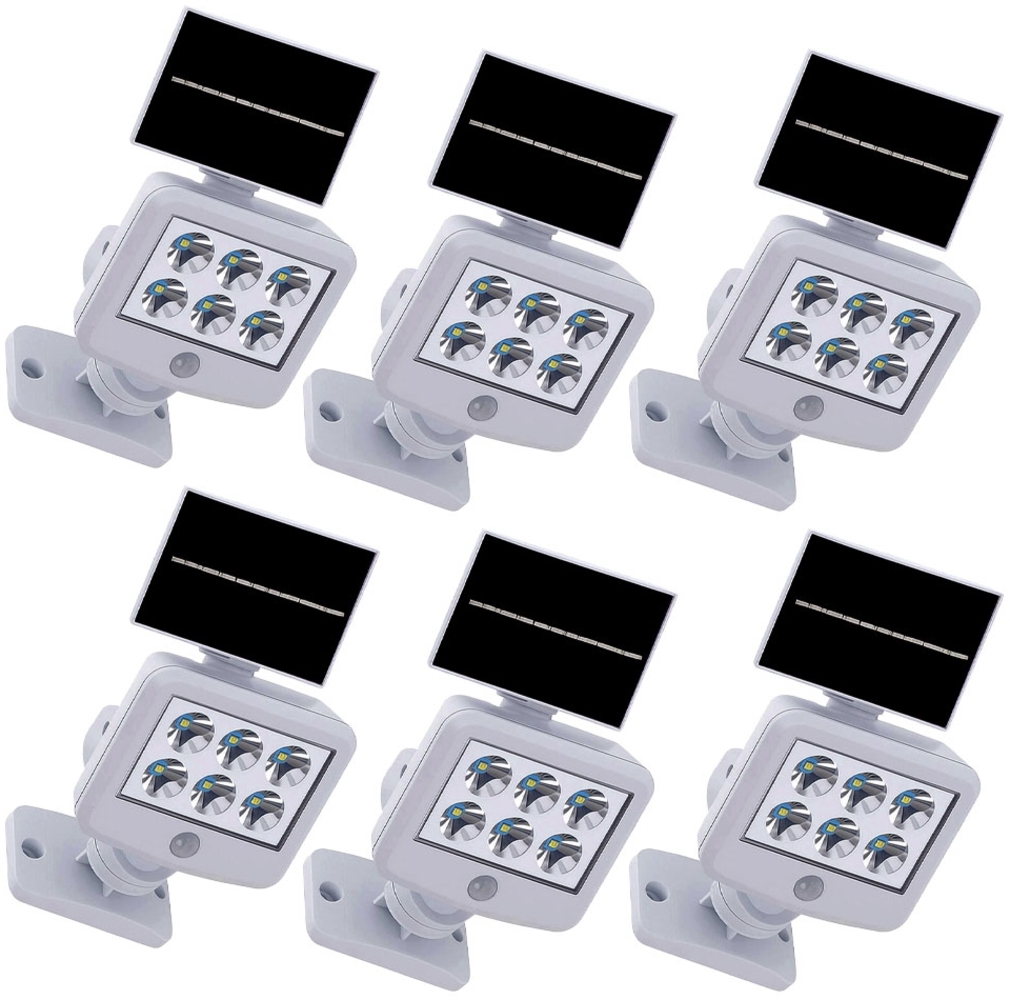 6er Set LED Solarleuchte, weiß, Bewegungsmelder, L 12,8 cm Bild 1