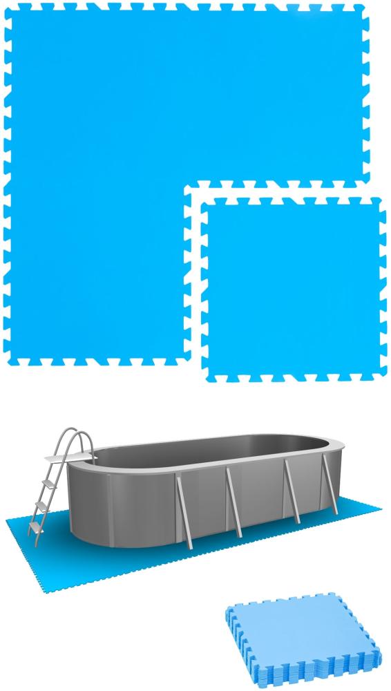 1,9m² Poolunterlage 8 Poolmatten 50x50cm in Blau Bild 1