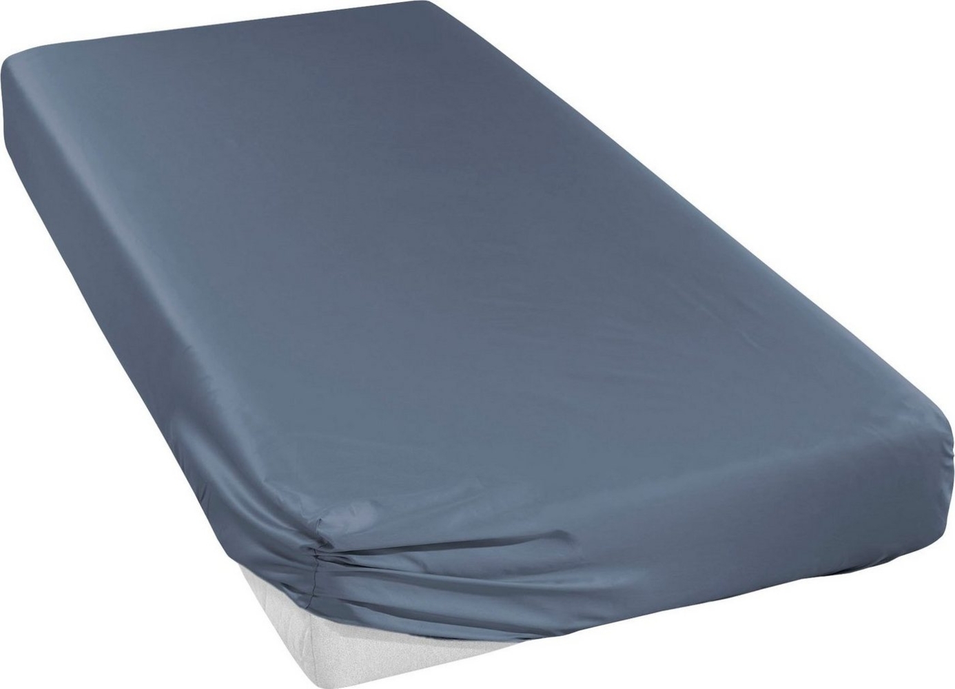 Uni-Mako-Satin Spannbettlaken - Curt Bauer 180x200 cm-Fb. 3527 denim Bild 1